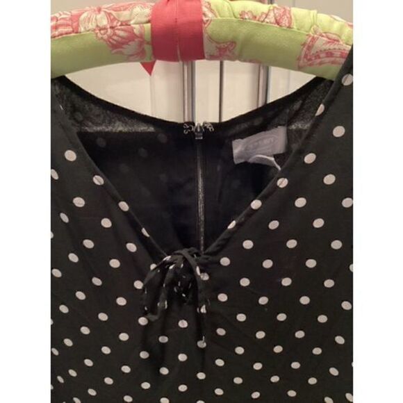 Old Navy Collection Womens Polka Dot Dress Sz 18 Black Lined - Picture 2 of 9